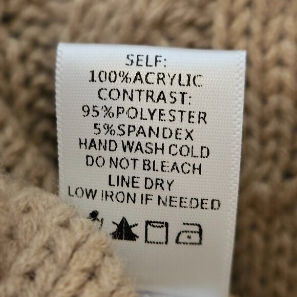 Romantic Beige Cable Knit Sweater Vest w/ Satin Bows NWT Size L - Picture 10 of 12